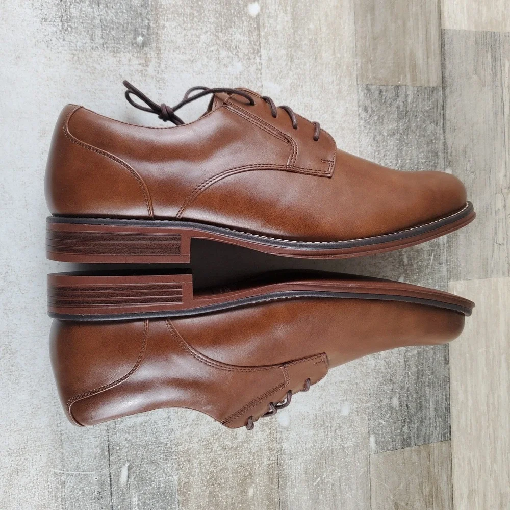 Dockers Fairway Mens Dress Oxford Shoes Sz 12 W Brown Leather Lace Up Plain Toe